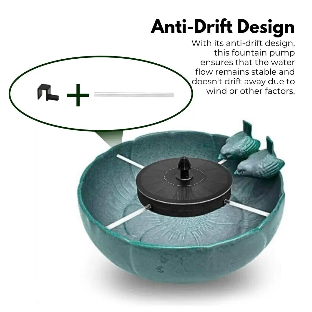 Noveden 1.5W Solar Fountain Water Pump for Bird Bath (Black) - Home & Garden > Fountains > Fountain & Ponds Accessories