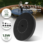 Noveden 1.5W Solar Fountain Water Pump for Bird Bath (Black) - Home & Garden > Fountains > Fountain & Ponds Accessories