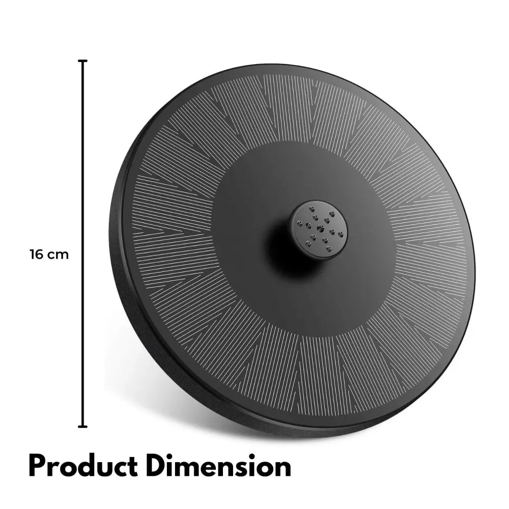 NOVEDEN 16cm 1.5W Solar Fountain Water Pump for Bird Bath (Black) - Home & Garden > Fountains > Fountain & Ponds