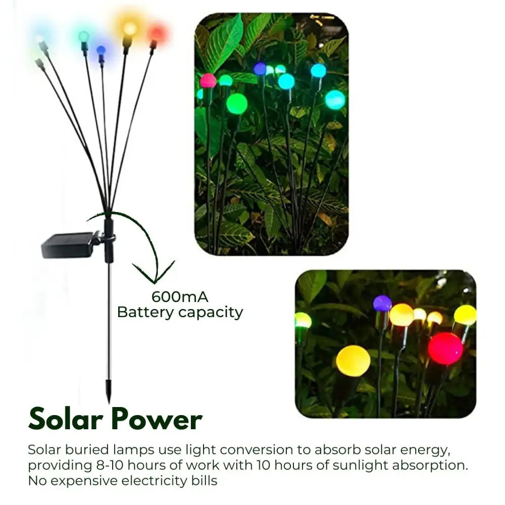 NOVEDEN 3 Pieces Solar Powered Firefly Lights (Color Light) NE-SL-109-ZL - Home & Garden > Garden Lights