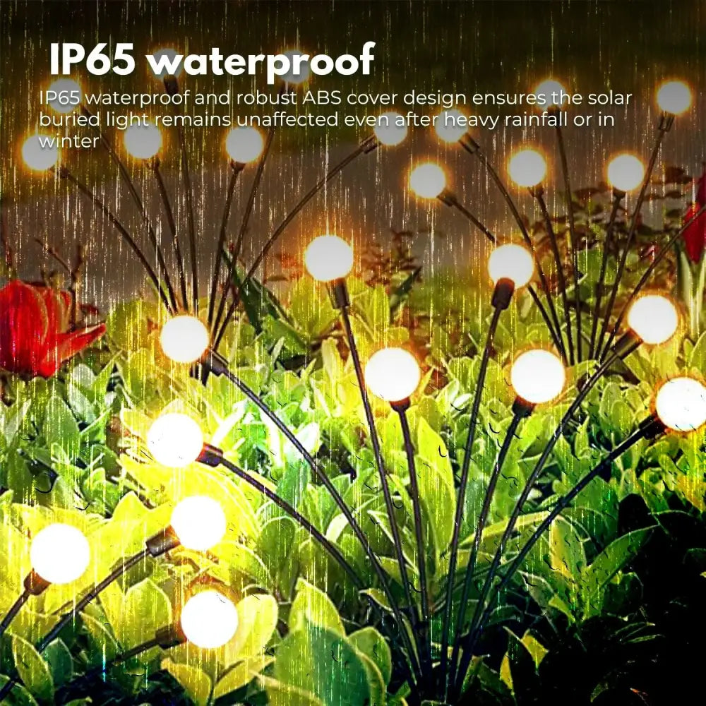 NOVEDEN 3 Pieces Solar Powered Firefly Lights (Warm) NE-SL-108-ZL - Home & Garden > Lighting