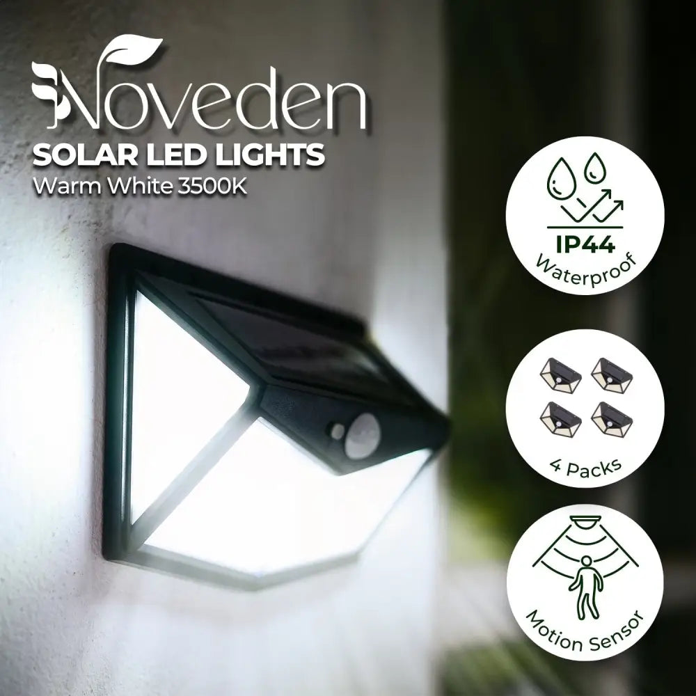 NOVEDEN 4 Packs Solar LED Lights with 3 Light Modes (Black)NE-SL-104-ZL - Home & Garden > Garden Lights