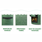 NOVEDEN 5 Packs 10 Gallon Plant Grow Bags with Window Flap (Dark Green) NE-PB-104-KJ - Home & Garden > Garden Beds