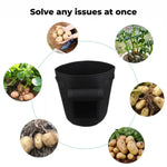 NOVEDEN 5 Packs 7 Gallon Plant Grow Bags with Window Flap (Black) NE-PB-100-KJ - Home & Garden > Garden Beds