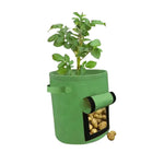 NOVEDEN 5 Packs 7 Gallon Plant Grow Bags with Window Flap (Dark Green) NE-PB-102-KJ - Home & Garden > Garden Beds