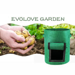 NOVEDEN 5 Packs 7 Gallon Plant Grow Bags with Window Flap (Dark Green) NE-PB-102-KJ - Home & Garden > Garden Beds