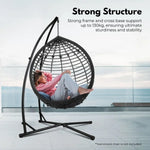 NOVEDEN Hammock Chair Stand for Hanging Air Porch Swing Chair (Black) NE-HC-100-DL - Home & Garden > Hammocks