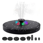 NOVEDEN Solar Fountain Water Pump for Bird Bath with RGB Color LED Lights (Black) - Home & Garden > Fountains >