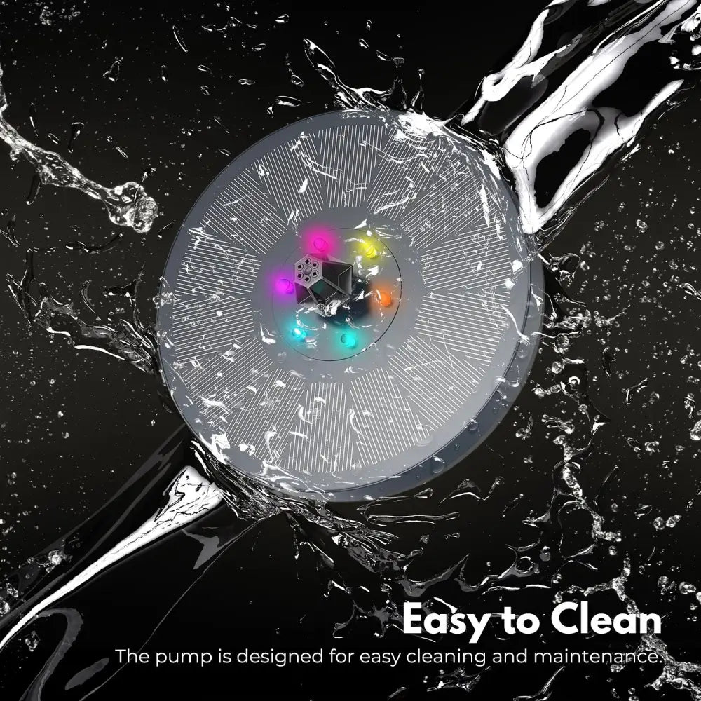 NOVEDEN Solar Fountain Water Pump for Bird Bath with RGB Color LED Lights (Black) - Home & Garden > Fountains >