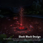 NOVEDEN Solar Fountain Water Pump for Bird Bath with RGB Color LED Lights (Black) - Home & Garden > Fountains >