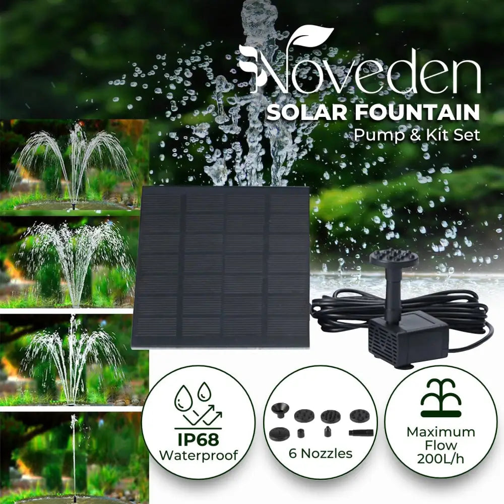 NOVEDEN Solar Water Fountain NE-SWF-100-SY - Home & Garden > Fountains
