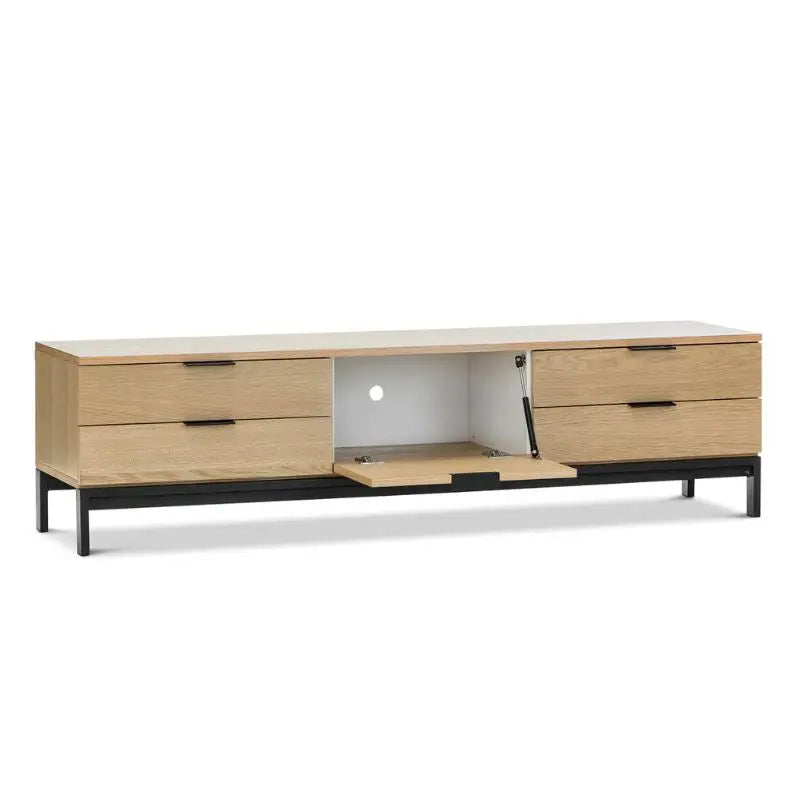 Oak Entertainment Unit - Natural - Furniture > Living Room