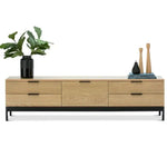 Oak Entertainment Unit - Natural - Furniture > Living Room