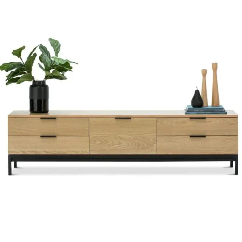 Oak Entertainment Unit - Natural - Furniture > Living Room