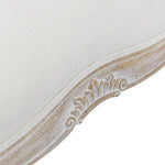 Oak Wood Linen Fabric Beige White Washed Finish Bench Chair - Furniture > Bar Stools & Chairs