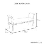 Oak Wood Linen Fabric Beige White Washed Finish Bench Chair - Furniture > Bar Stools & Chairs