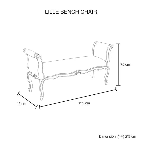 Oak Wood Linen Fabric Beige White Washed Finish Bench Chair - Furniture > Bar Stools & Chairs