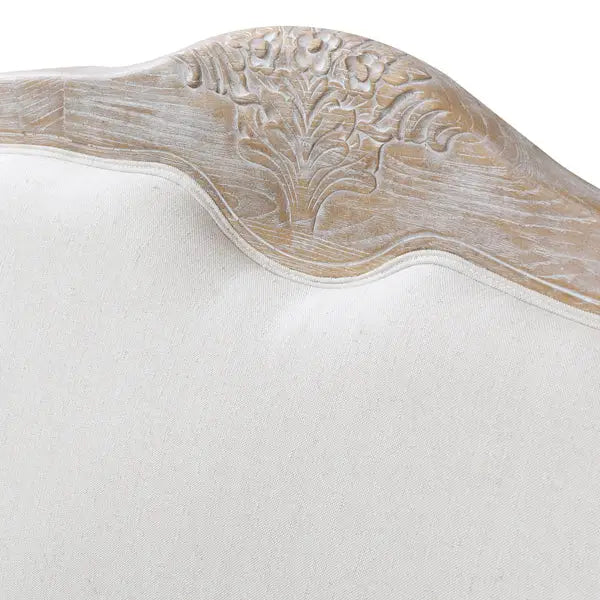 Oak Wood White Washed Finish Rolled Armrest 3 + 2 Seater Sofa Set Linen Fabric - Furniture > Sofas