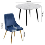 Ocean’s Velvet Dining Set - Furniture > Dining