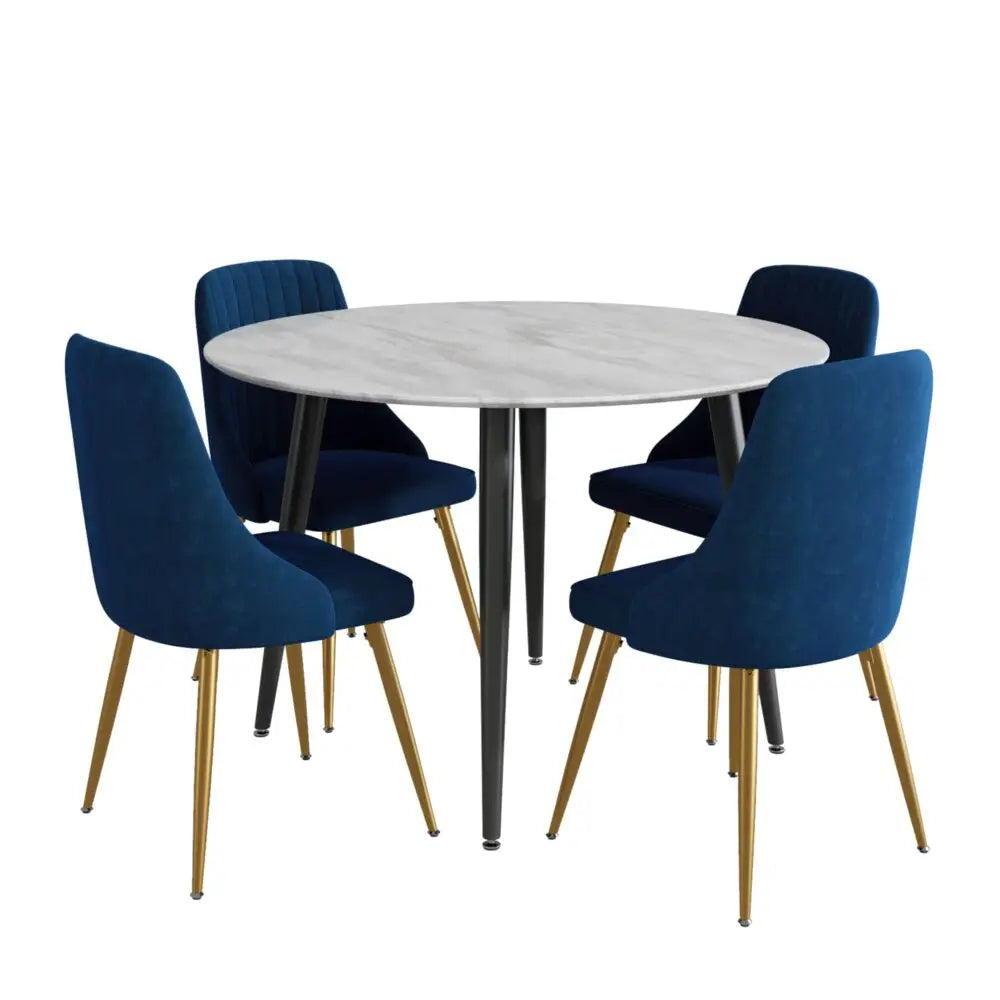 Ocean’s Velvet Dining Set - Furniture > Dining