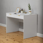 ODESSA DESK - WHITE - FLUTED - PULL BRASS - Furniture > Office > Desks