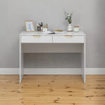 ODESSA DESK - WHITE - FLUTED - PULL BRASS - Furniture > Office > Desks