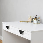 ODESSA DESK - WHITE - HAMPTONS - HALF MOON BLACK - Furniture > Office > Desks