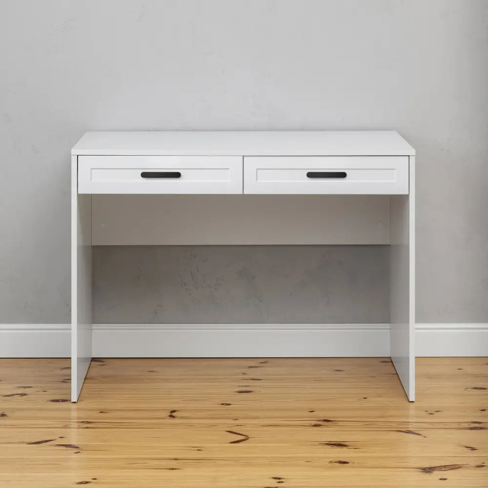 ODESSA DESK - WHITE - HAMPTONS - OVAL BLACK - Furniture > Office > Desks