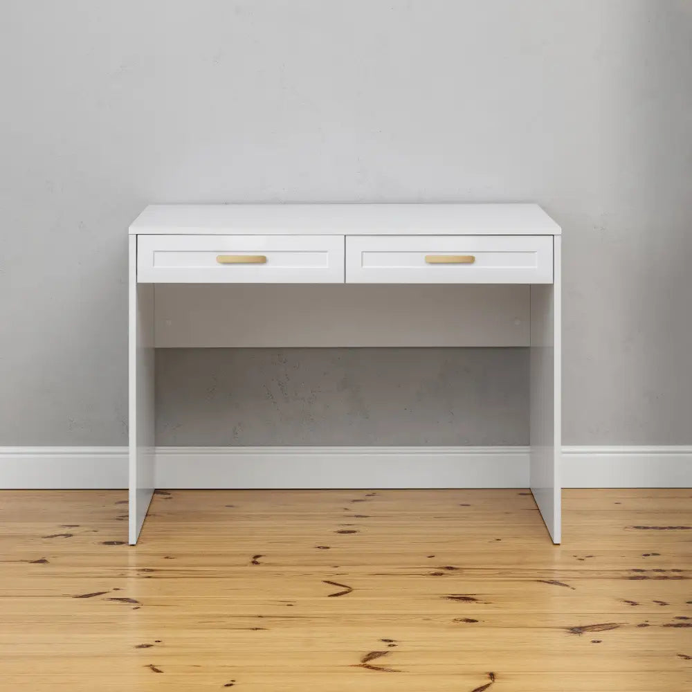 ODESSA DESK - WHITE - HAMPTONS - OVAL BRASS - Furniture > Office > Desks