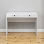 ODESSA DESK - WHITE - HAMPTONS - ROUND BLACK - Furniture > Office > Desks