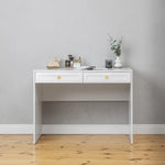 ODESSA DESK - WHITE - HAMPTONS - ROUND BRASS - Furniture > Office > Desks