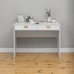 ODESSA DESK - WHITE - SLIM - HALF MOON BRASS - Furniture > Office > Desks