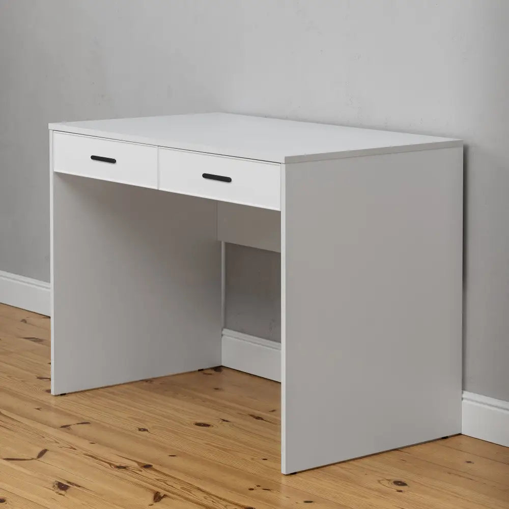 ODESSA DESK - WHITE - SLIM - OVAL BLACK - Furniture > Office > Desks