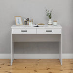 ODESSA DESK - WHITE - SLIM - OVAL BLACK - Furniture > Office > Desks