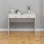 ODESSA DESK - WHITE - SLIM - OVAL BRASS - Furniture > Office > Desks