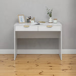 ODESSA DESK - WHITE - SLIM - PULL BRASS - Furniture > Office > Desks