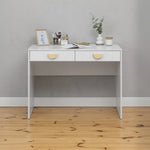 ODESSA DESK - WHITE - VJ PANEL - HALF MOON BRASS - Furniture > Office > Desks