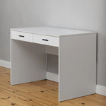 ODESSA DESK - WHITE - VJ PANEL - OVAL BLACK - Furniture > Office > Desks