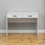 ODESSA DESK - WHITE - VJ PANEL - OVAL BLACK - Furniture > Office > Desks