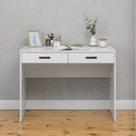 ODESSA DESK - WHITE - VJ PANEL - OVAL BLACK - Furniture > Office > Desks