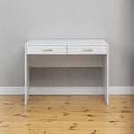 ODESSA DESK - WHITE - VJ PANEL - OVAL BRASS - Furniture > Office > Desks