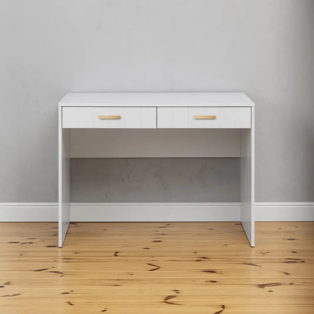 ODESSA DESK - WHITE - VJ PANEL - OVAL BRASS - Furniture > Office > Desks