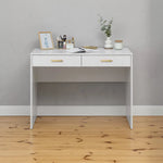 ODESSA DESK - WHITE - VJ PANEL - OVAL BRASS - Furniture > Office > Desks
