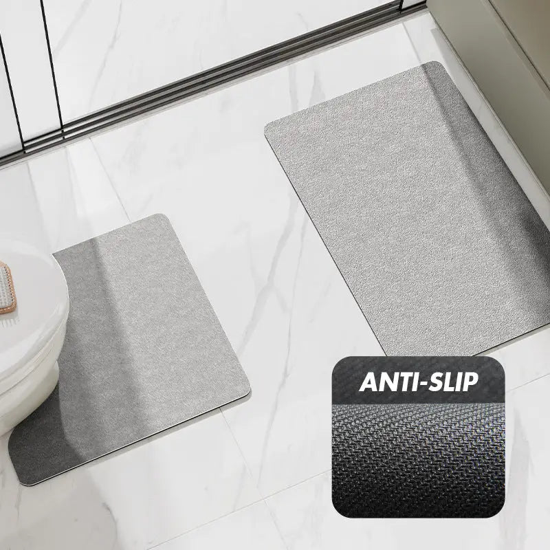 Off-white Bathroom Floor Mat Set - U-Shaped Toilet Mat 50*50cm & Rectangular 50x80cm Mat for Bathroom - Home & Garden >