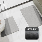 Off-white Bathroom Floor Mat Set - U-Shaped Toilet Mat 50*50cm & Rectangular 50x80cm Mat for Bathroom - Home & Garden >
