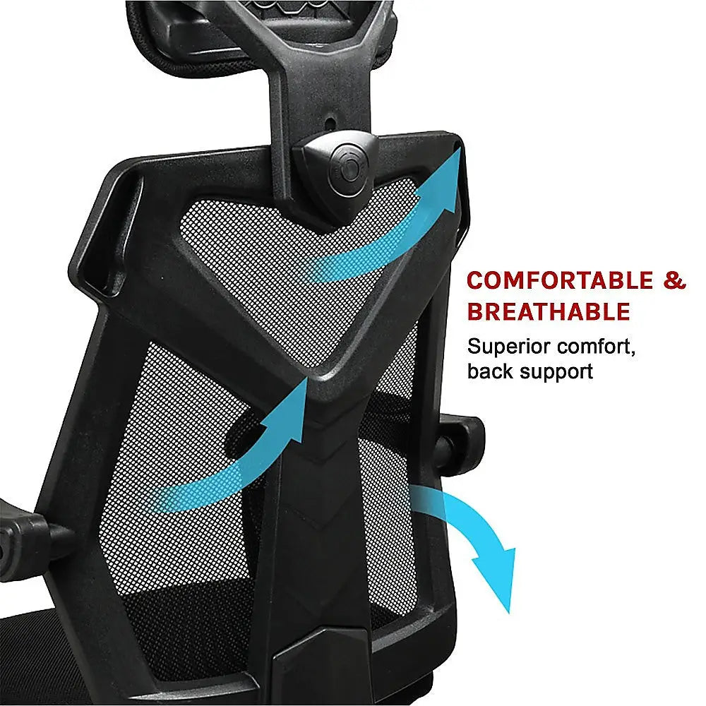 Office Chair Gaming Computer Chairs Mesh Back Foam Seat - Black - Furniture > Office