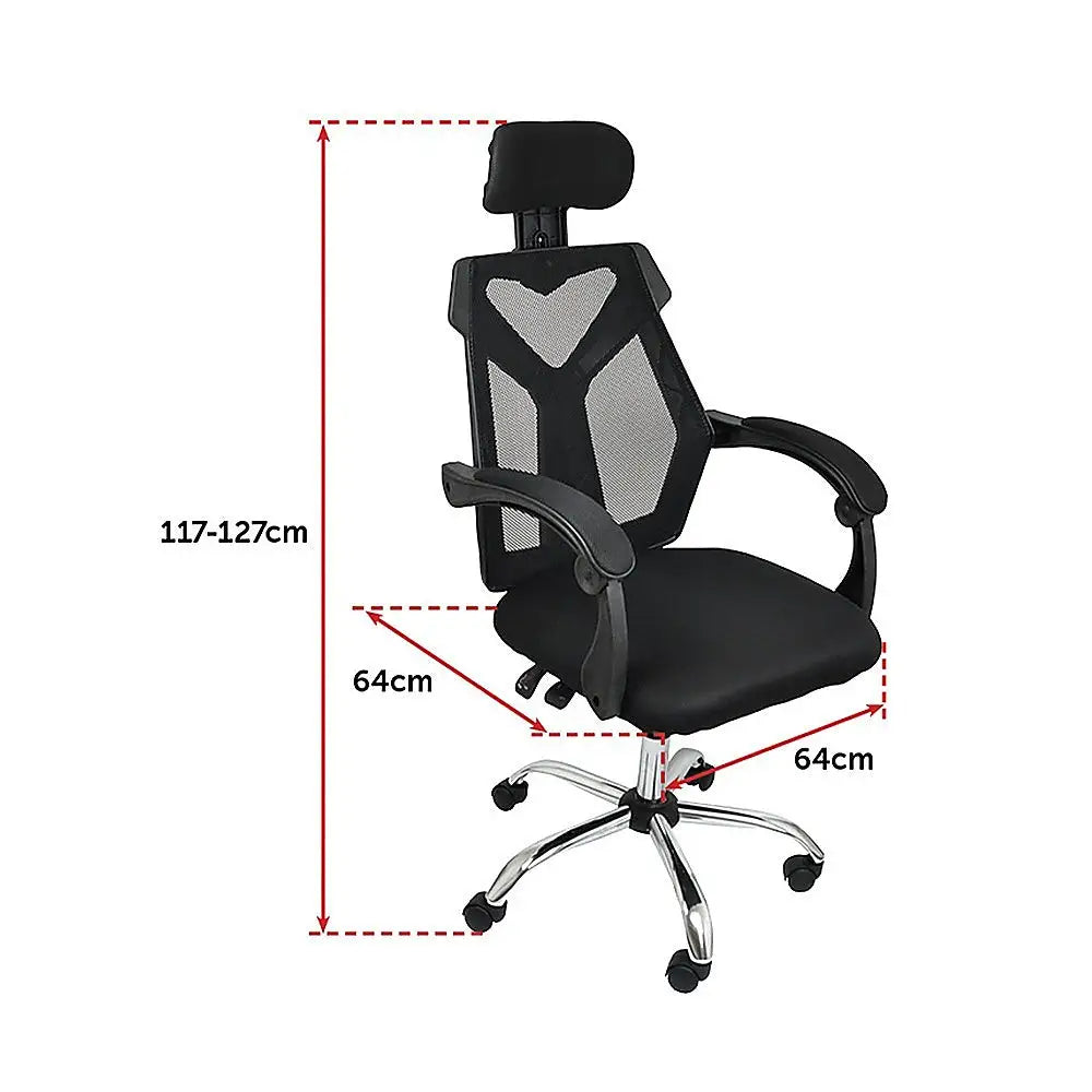 Office Chair Gaming Computer Chairs Mesh Back Foam Seat - Black - Furniture > Office