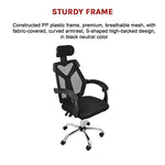 Office Chair Gaming Computer Chairs Mesh Back Foam Seat - Black - Furniture > Office