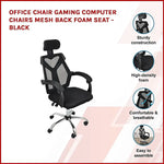 Office Chair Gaming Computer Chairs Mesh Back Foam Seat - Black - Furniture > Office