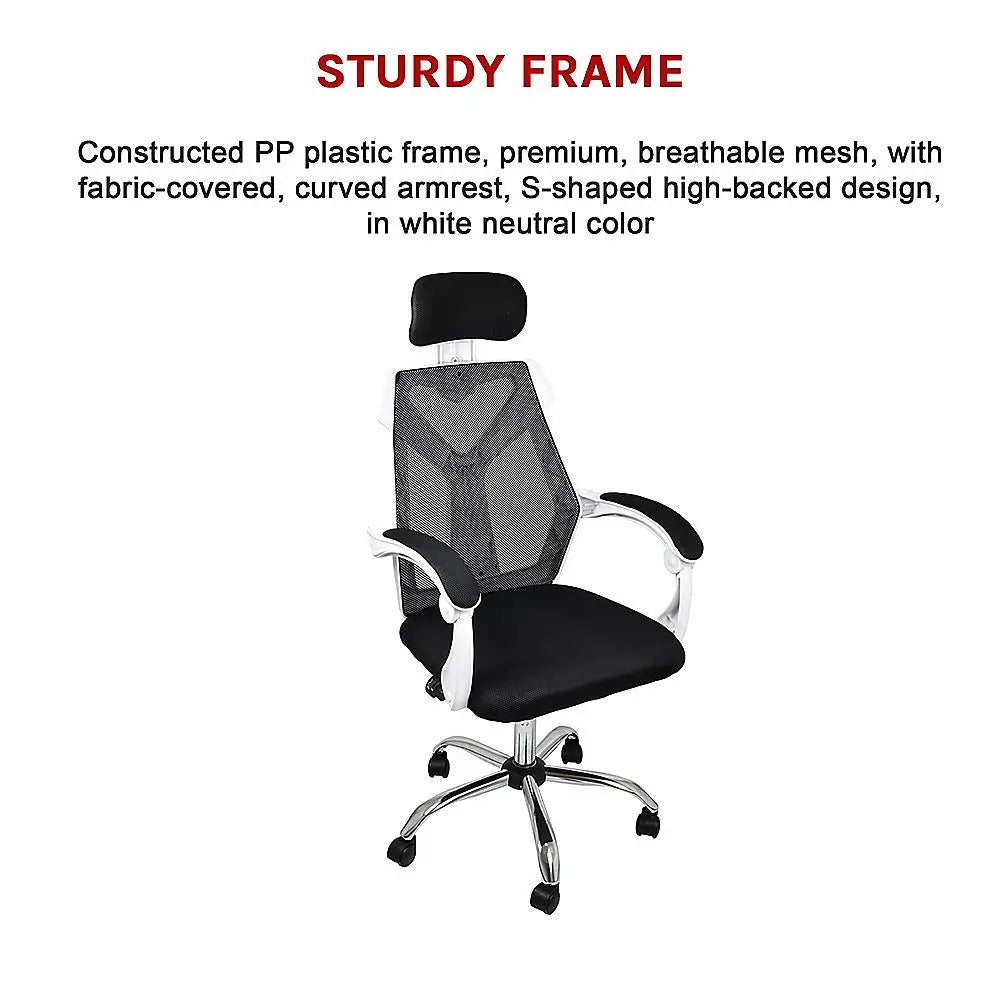 Office Chair Gaming Computer Chairs Mesh Back Foam Seat - White - Furniture > Office